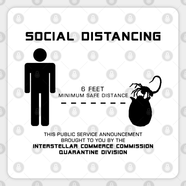 Social Distance Hugger - black Magnet by CCDesign